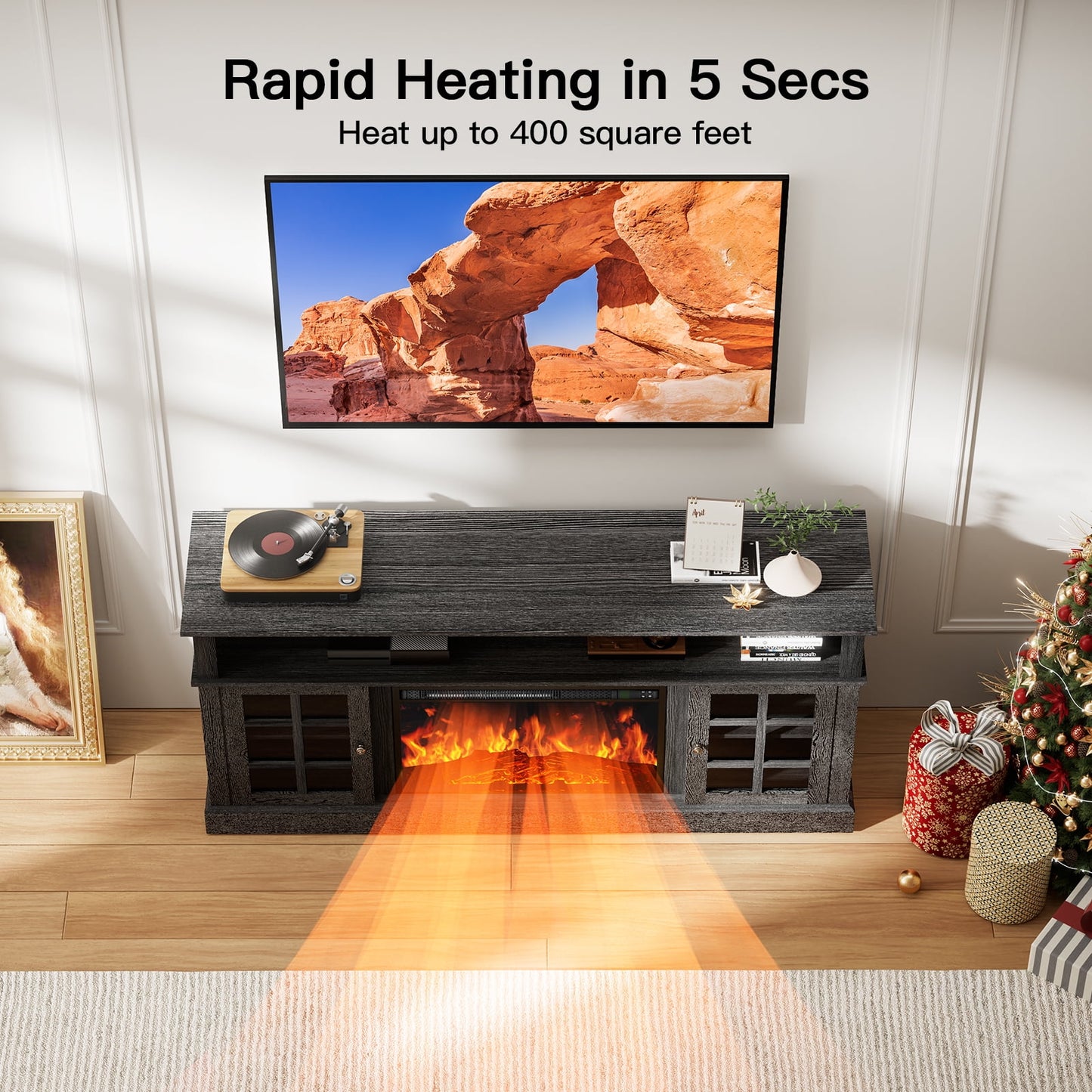 Electric Fireplace TV Stand for 70″ TVs with remote control Fireplace Entertainment Center TV Console Table with 23″ Fireplace, Holds up to 200 lbs - Walmart.com