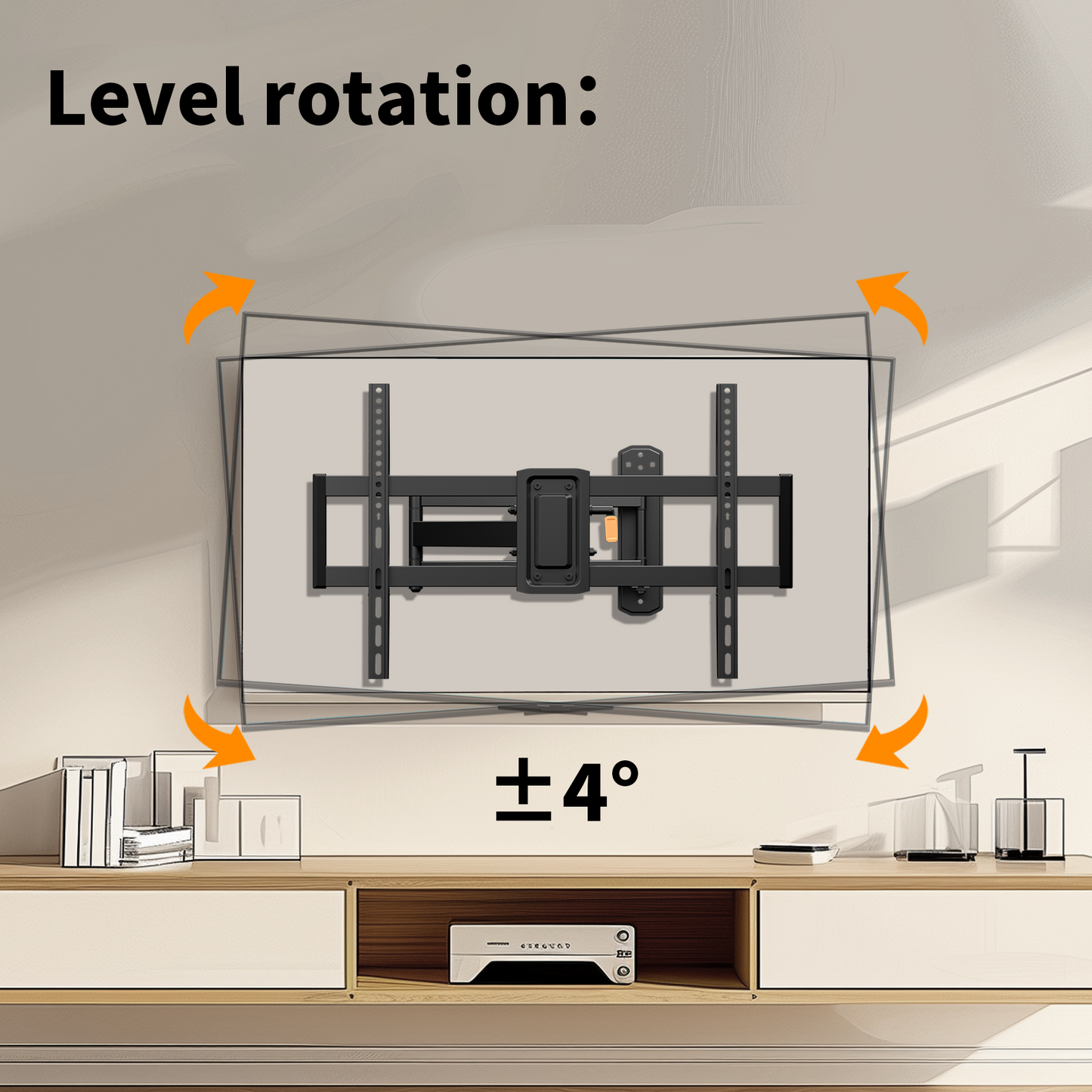 MountFTV Full Motion TV Wall Mount Bracket for Most 13-42 Inch LED LCD Flat Curved Screen TVs
