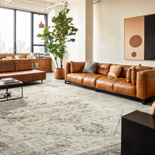 9'x12' Washable Area Rug with Non-Slip Backing for Living Room, Bedroom, Dining Room, Dorm, Office