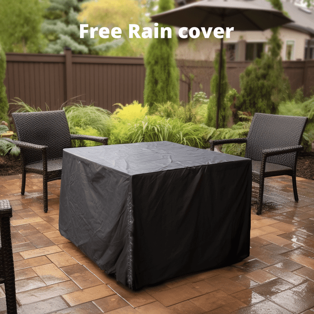 32" Propane Fire Pits with Cover 50,000 BTU Gas Fire Pit Table for Outside with Lid and Lava Rock - Walmart.com