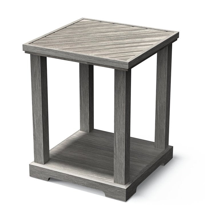Waterproof End Table for Living Room, Easy Assembly Side Tables, Modern Bedside Nightstand, 2'' Tabletop Thickness, Wash Gray