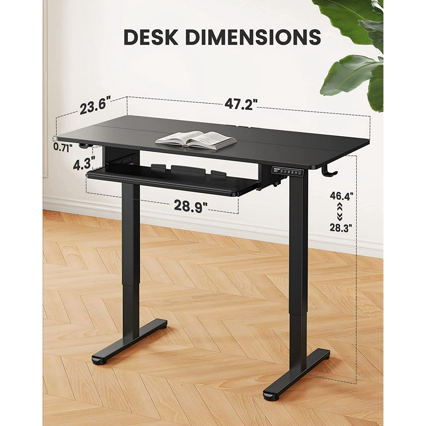 Electric Standing Desk with Keyboard Tray 48 x 24 Inches Height Adjustable Sit Stand up Desk Memory Computer Home Office Desk - Walmart.com