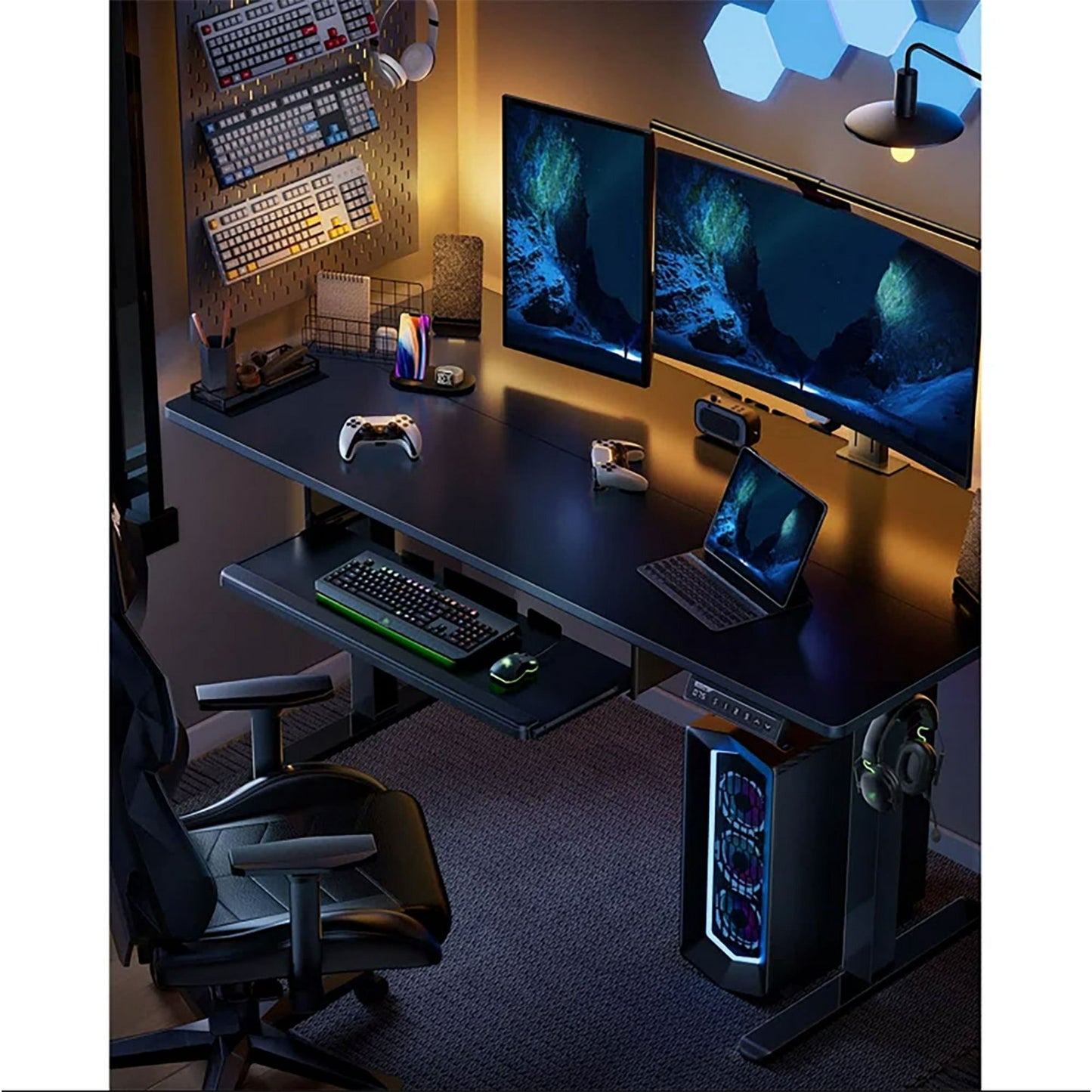 Electric Standing Desk with Keyboard Tray 48 x 24 Inches Height Adjustable Sit Stand up Desk Memory Computer Home Office Desk - Walmart.com