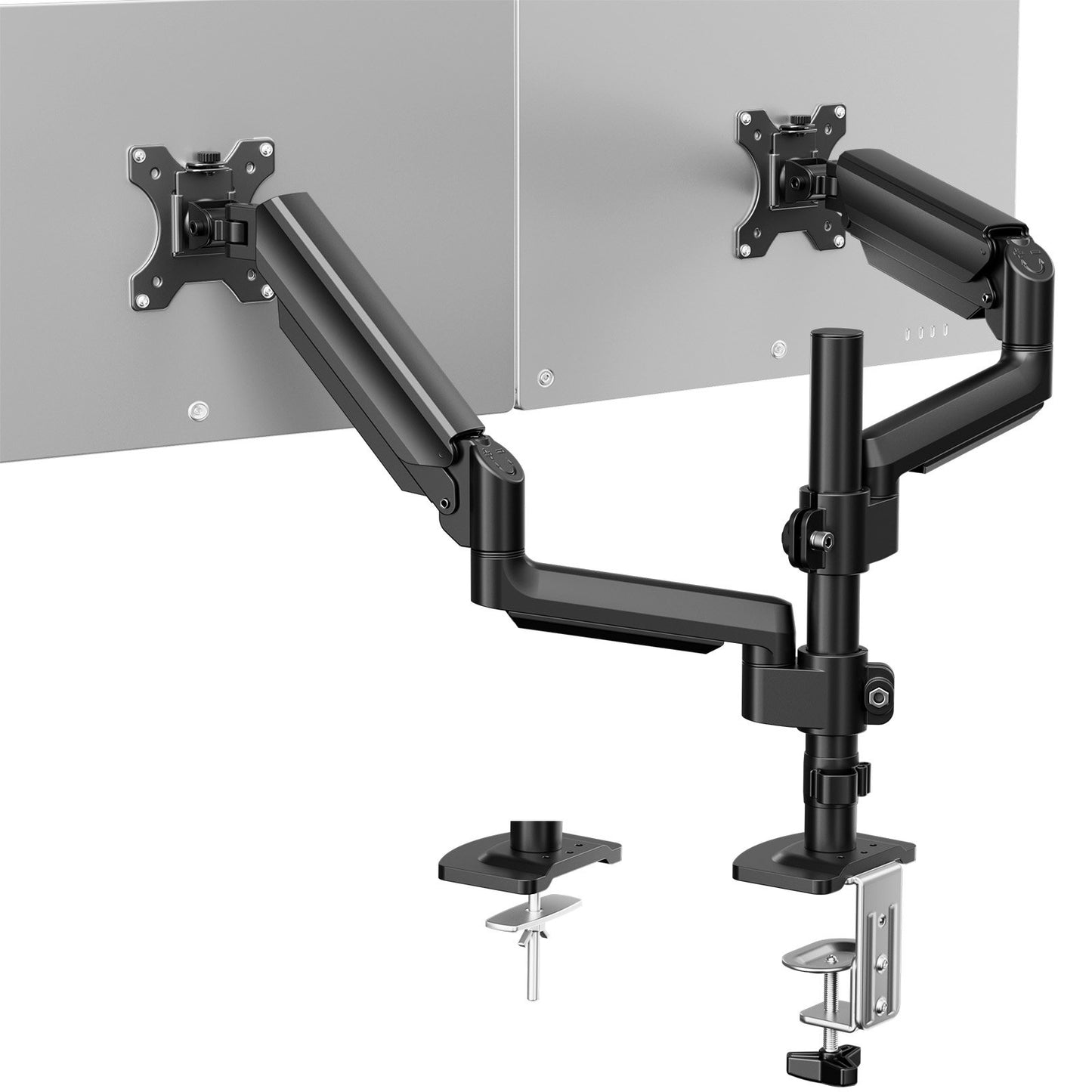 Dual Monitor Mount for 13-32 inch Screens, Adjustable Dual Monitor Arm with 180° Swivel