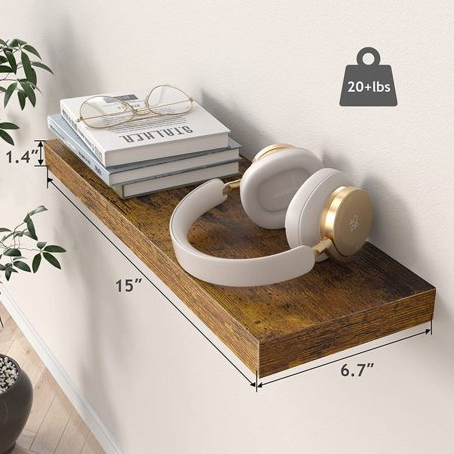 3 Sets Wall Mounted Floating Shelves, Storage Shelves, Perfect for Bedroom, Bathroom, Living Room and Kitchen Storage