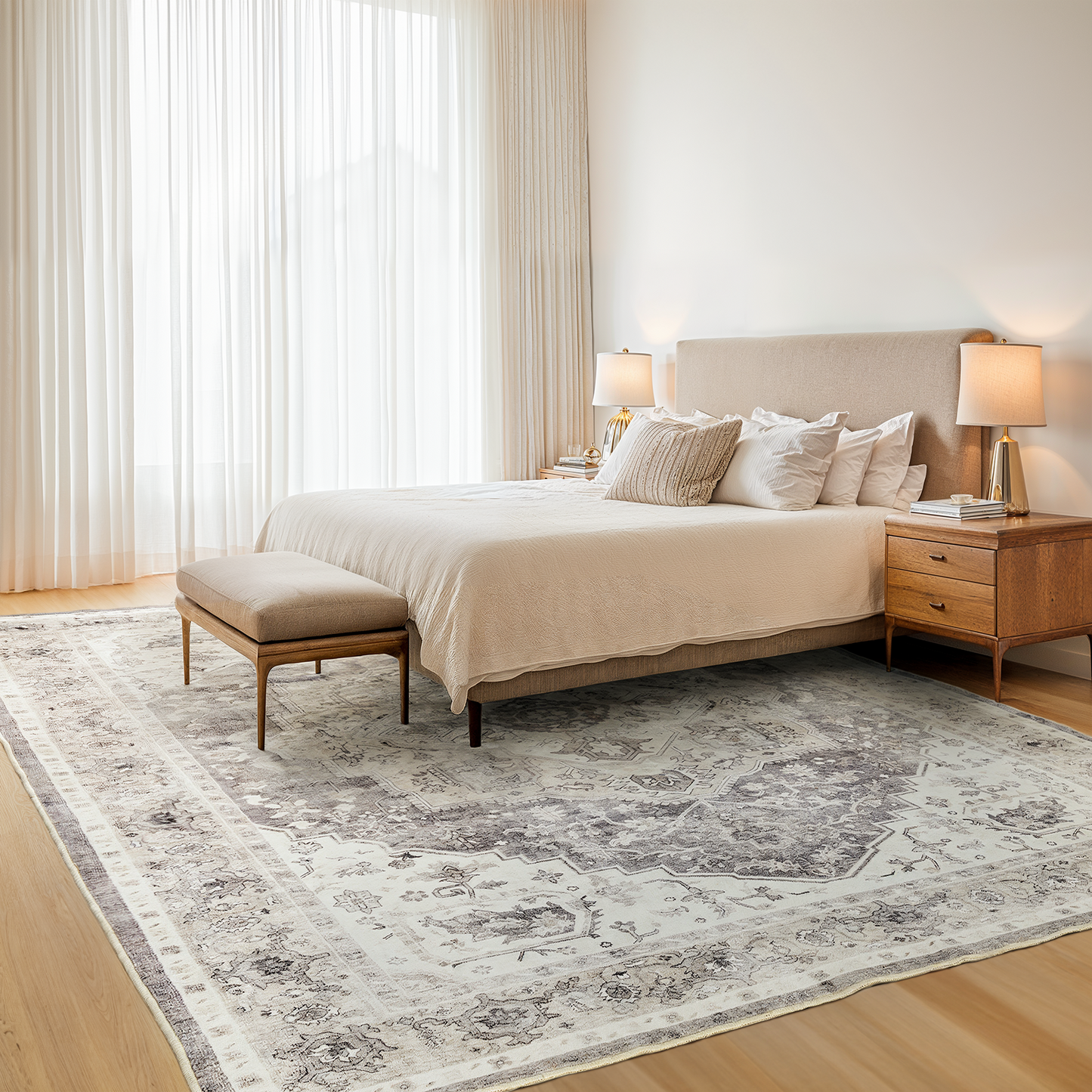 8'x10' Washable Area Rug with Non-Slip Backing for Living Room, Bedroom, Dining Room, Dorm, Office
