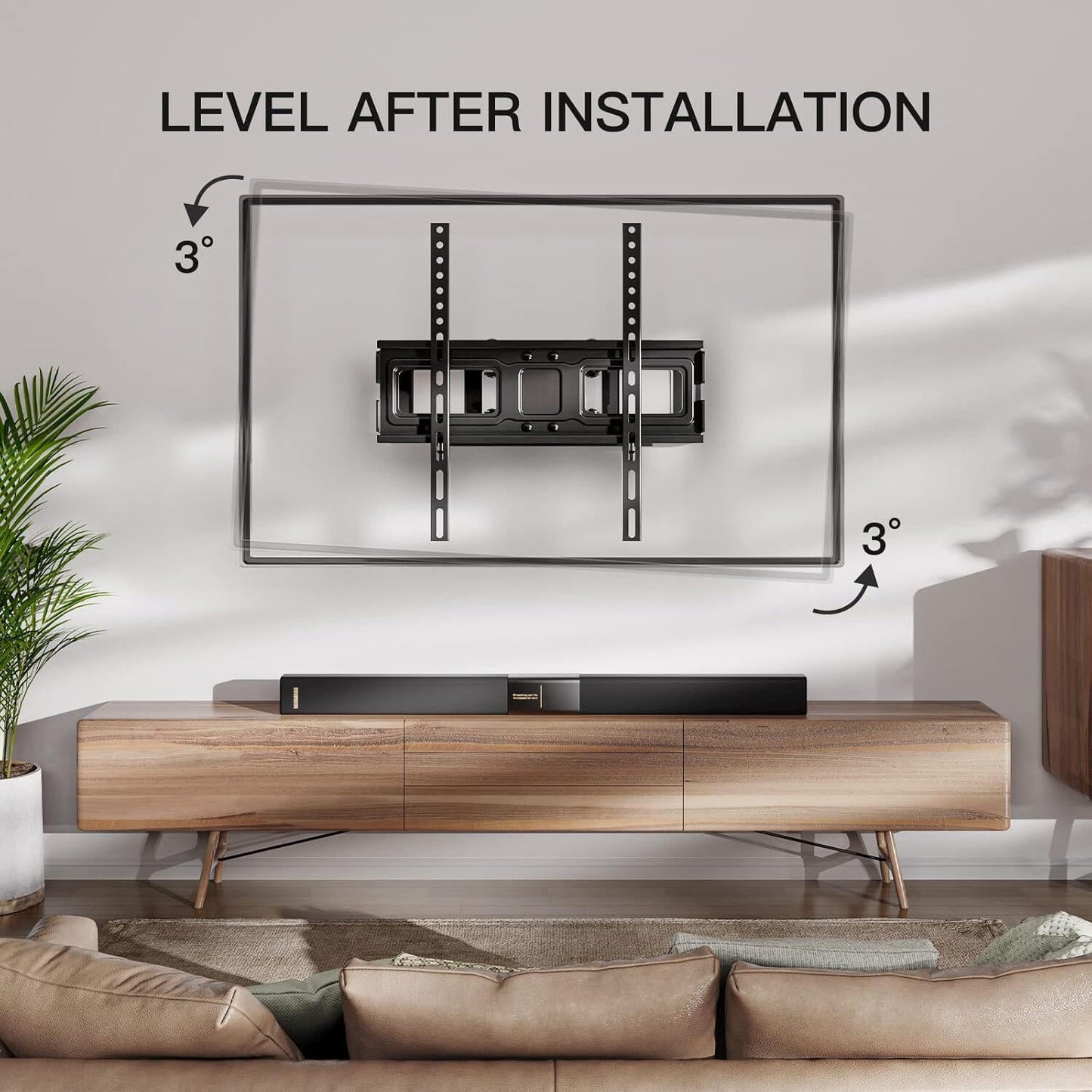 Full Motion Articulating TV Wall Mount Bracket Swivel Tilting, Fits 26-65 Inch Flat & Curved TVs, Holds up to 99lbs