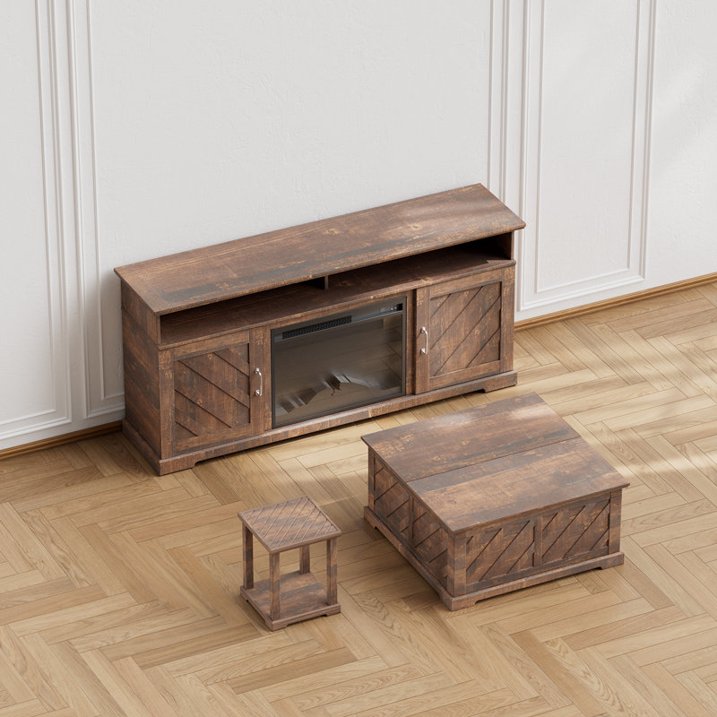 Lift Top Coffee Table, 35"x35" Wood Square Dining Center Table with Storage and Large Hidden Space for Living Room, Vintage Brown