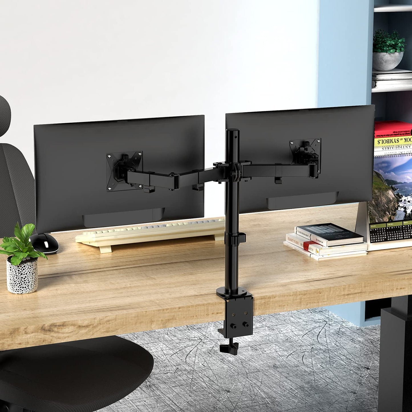 Dual Monitor Stand for 13 to 32” Fully Adjustable Monitor Stand Fits up to 17.6 lbs per Arm