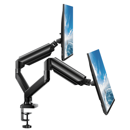 Dual Monitor Mount Stand for 13-32 inch Screens, 360° Heavy Duty Adjustable Arm Desk Mount with Tilt, Swivel, Rotation, Holds Up to 22lbs per Monitor Arm