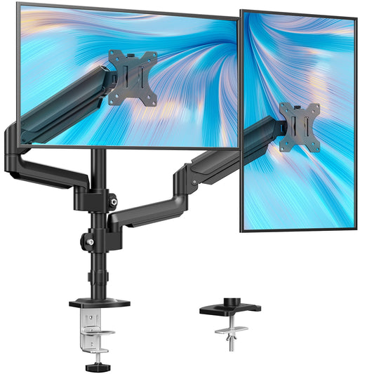 Dual Monitor Mount for 13-32 inch Screens, Adjustable Dual Monitor Arm with 180° Swivel