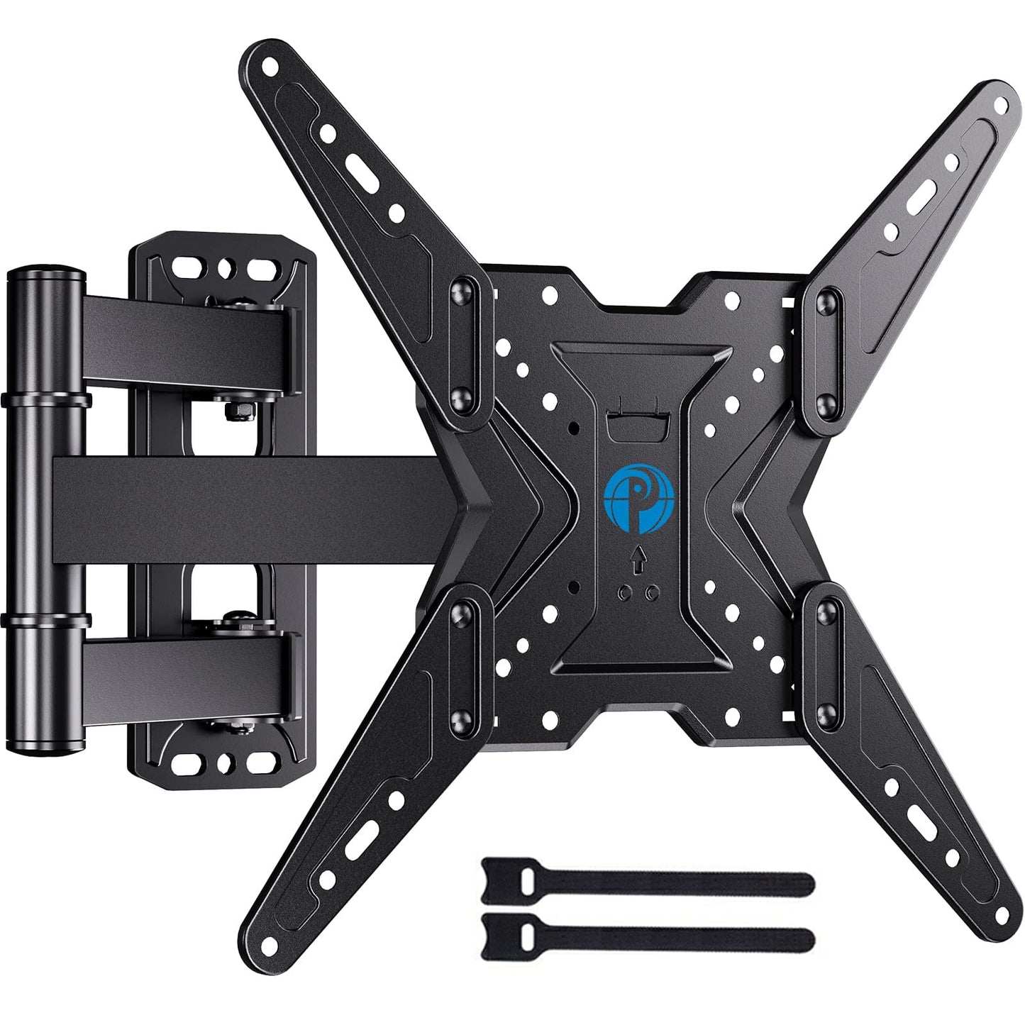 MountFTV Full Motion TV Wall Mount Bracket for Most 26-60 inch LED LCD Flat Curved Screen Monitors TVs, Max 400x400mm,Holds up to 77 lbs