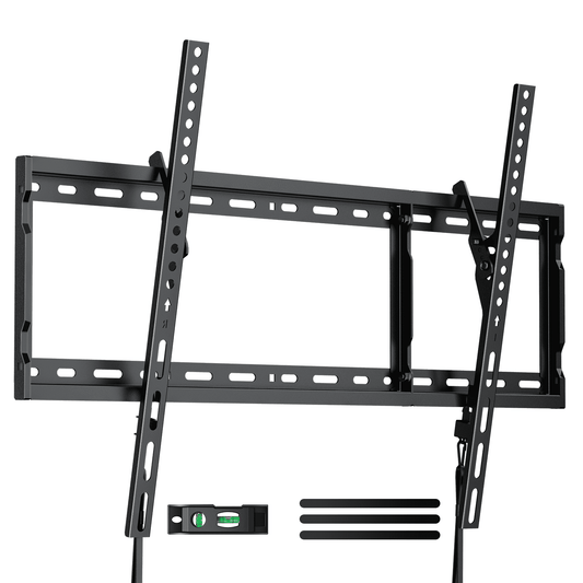 MountFTV Low Profile Tilting TV Wall Mount Bracket for Most 37-75 Inch TVs, Large Tilting TV Mount Holds up to 132lbs, Max 600x400mm