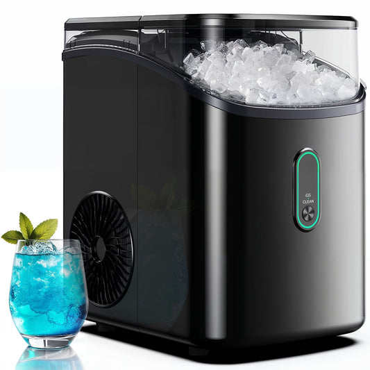Philergo Nugget Ice Maker Countertop, Pebble Ice Maker with Soft Chewable Ice, 35 lbs/24 Hrs for Home, Kitchen, RV, Camping, Black