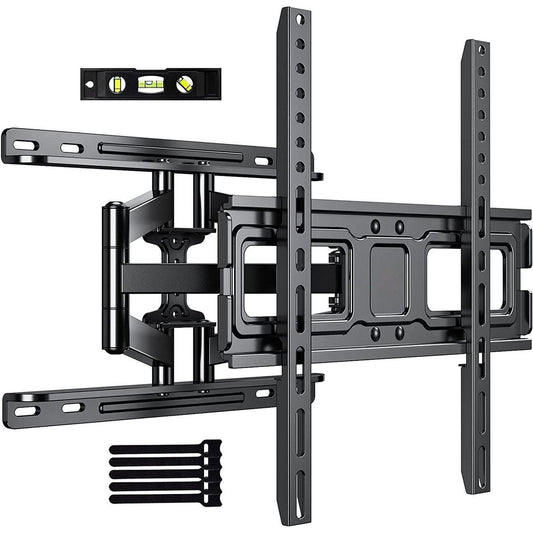 PERLESMITH Full Motion TV Wall Mount for 32-65” Flat Curved Screen TVs with Swivel, Tilt & Extension Max 400x400, Holds up to 99 lbs