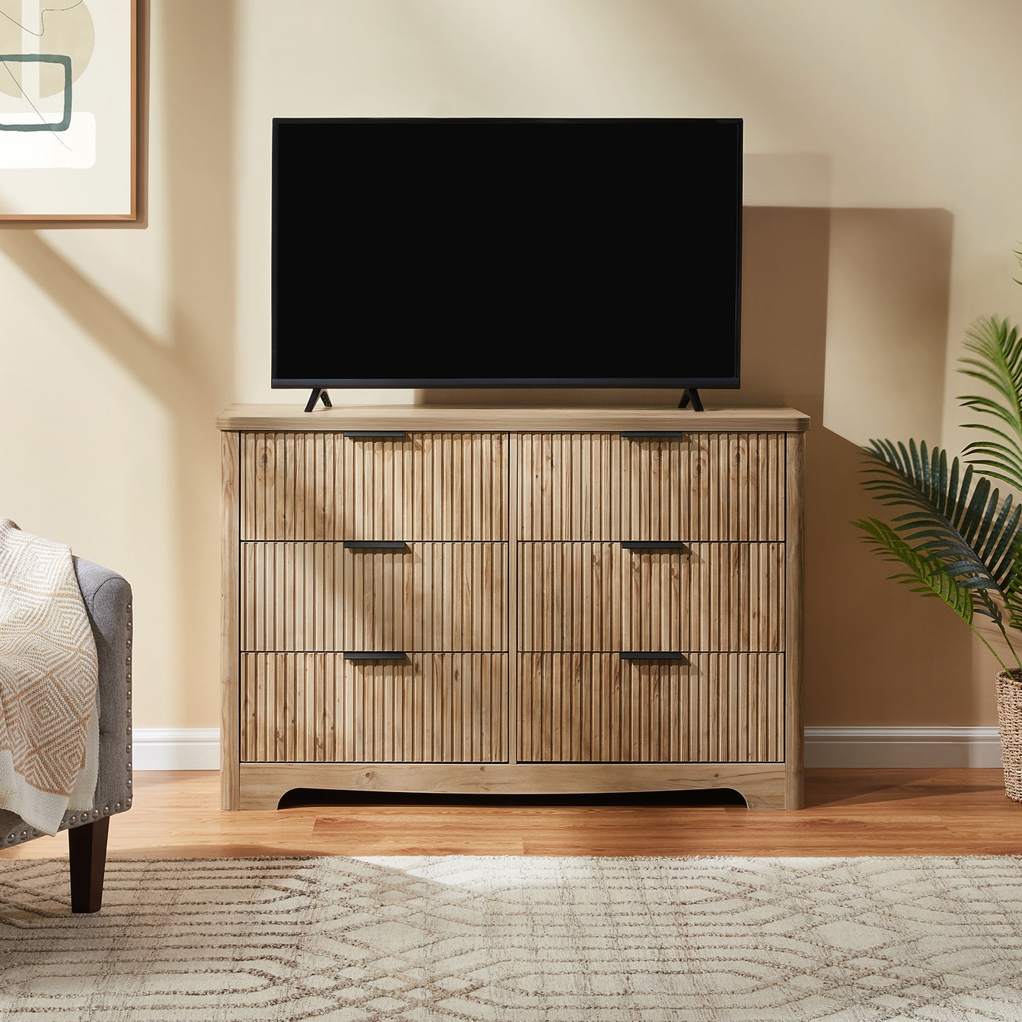CHITOOMA 6 Drawer Dresser for Bedroom Modern Storage Tower for Closet, Hallway, Entryway, Nursery Room
