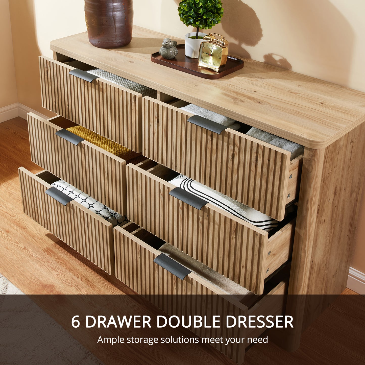 CHITOOMA 6 Drawer Dresser for Bedroom Modern Storage Tower for Closet, Hallway, Entryway, Nursery Room