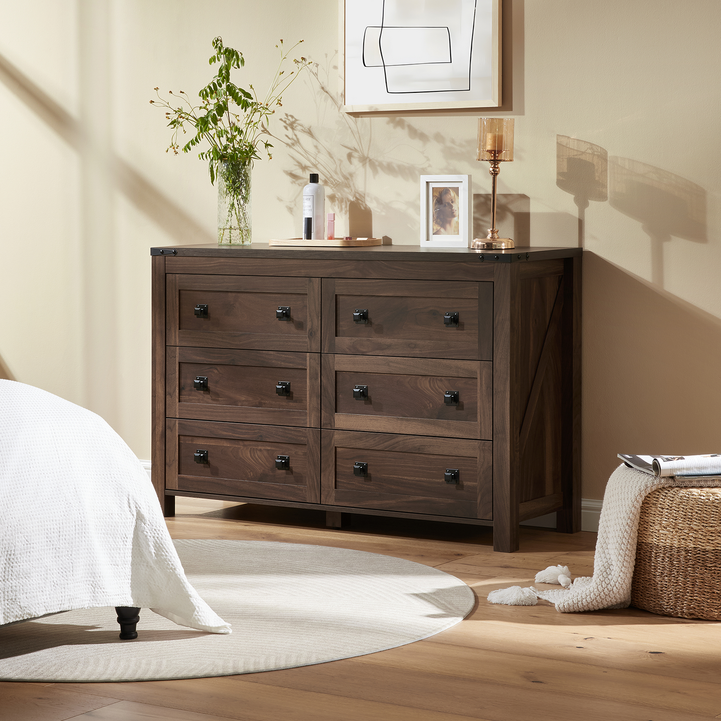 CHITOOMA 6 Drawer Dresser for Bedroom Modern Storage Tower for Closet, Hallway, Entryway, Nursery Room