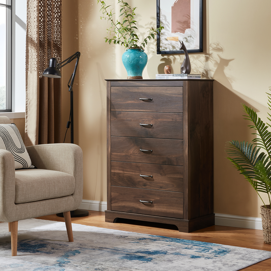 CHITOOMA 5 Drawer Dresser for Bedroom Modern Storage Tower for Closet, Hallway, Entryway, Nursery Room