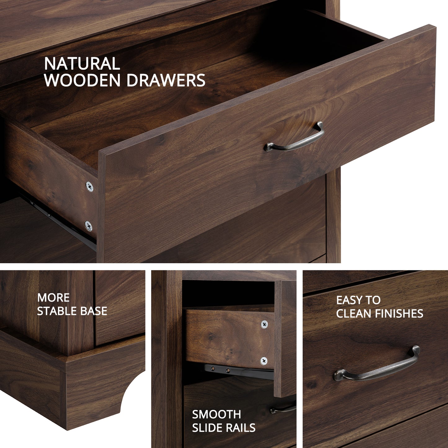 CHITOOMA 5 Drawer Dresser for Bedroom Modern Storage Tower for Closet, Hallway, Entryway, Nursery Room
