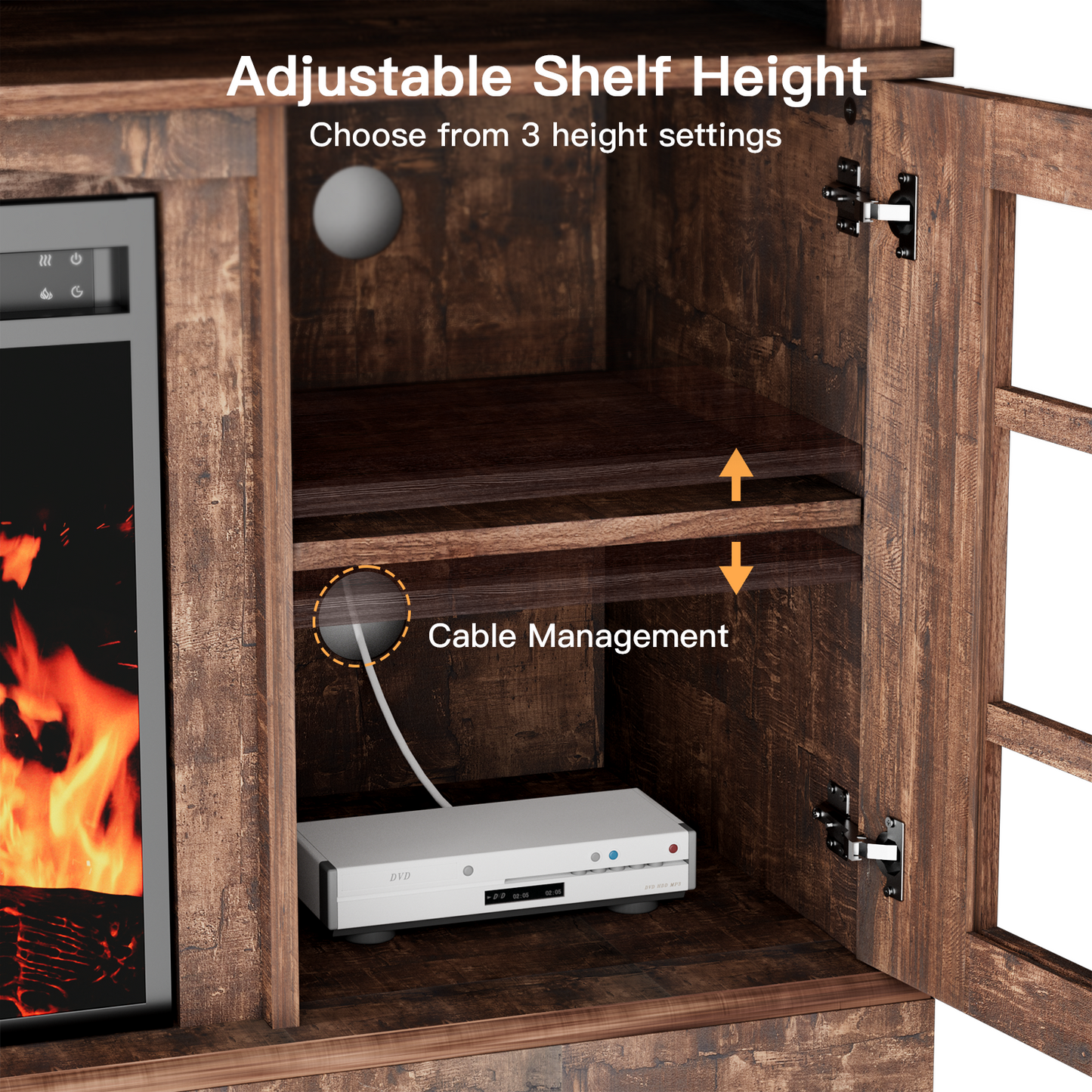 Electric Fireplace TV Stand for 65″ TVs with remote control Fireplace Entertainment Center TV Console Table with 23″ Fireplace, Holds up to 200 lbs - Walmart.com