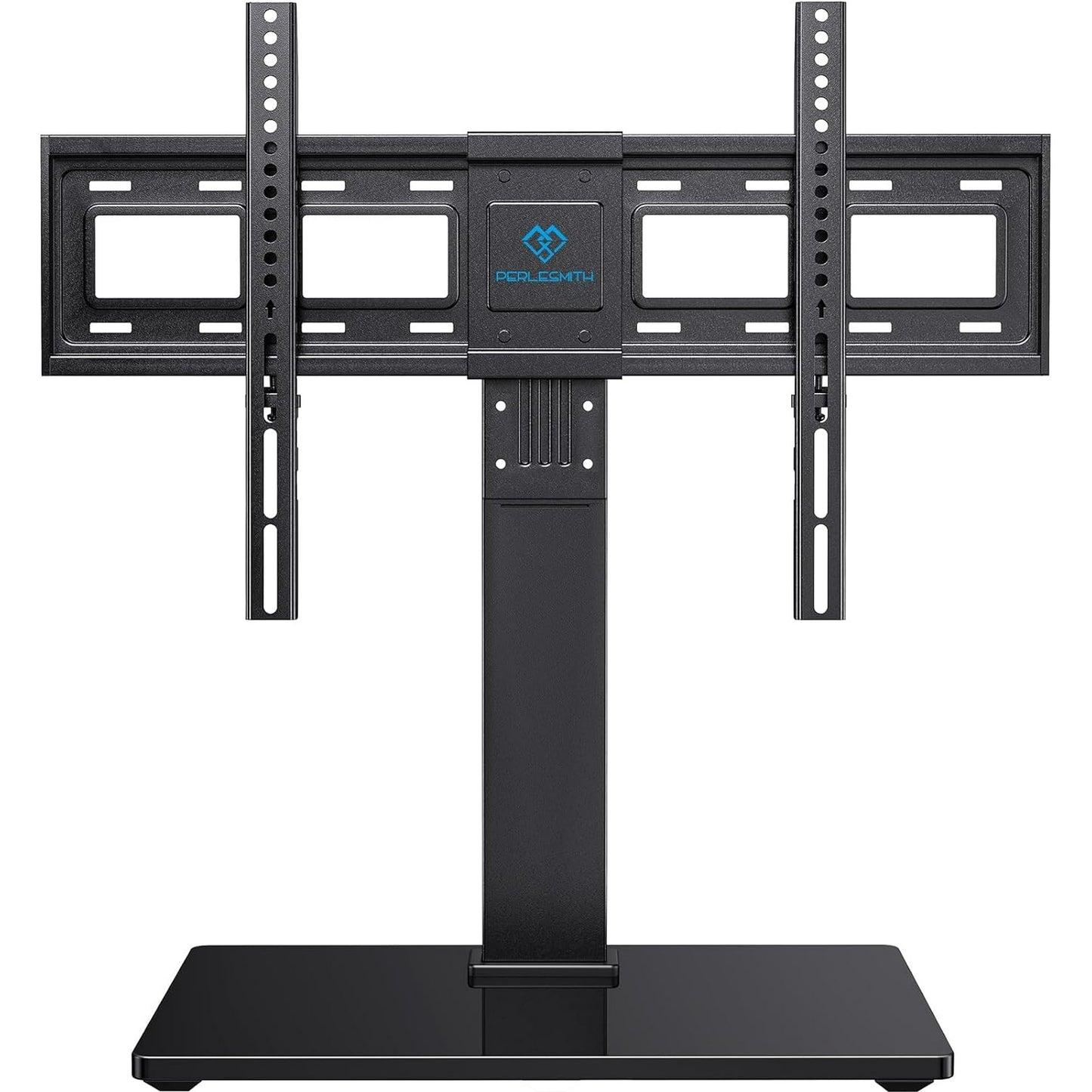 Universal Swivel TV Mount Stand Base for 37 to 70 inch LCD LED TVs, Height Adjustable Table Top TV Stand with Tempered Glass Base, Max 600x400mm, Holds up to 88lbs