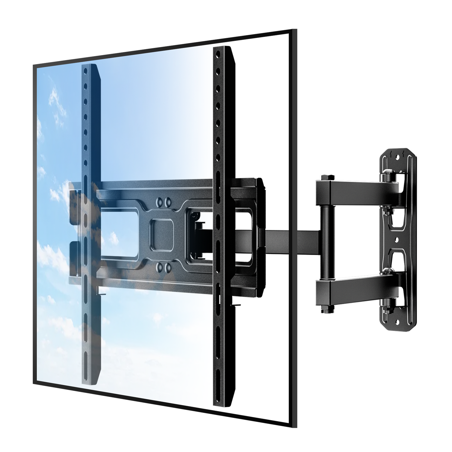 MountFTV Full Motion TV Wall Mount Bracket for 32-55 inch LED LCD OLED Flat Curved Screen TVs Up to 77lbs, Max 400x400mm