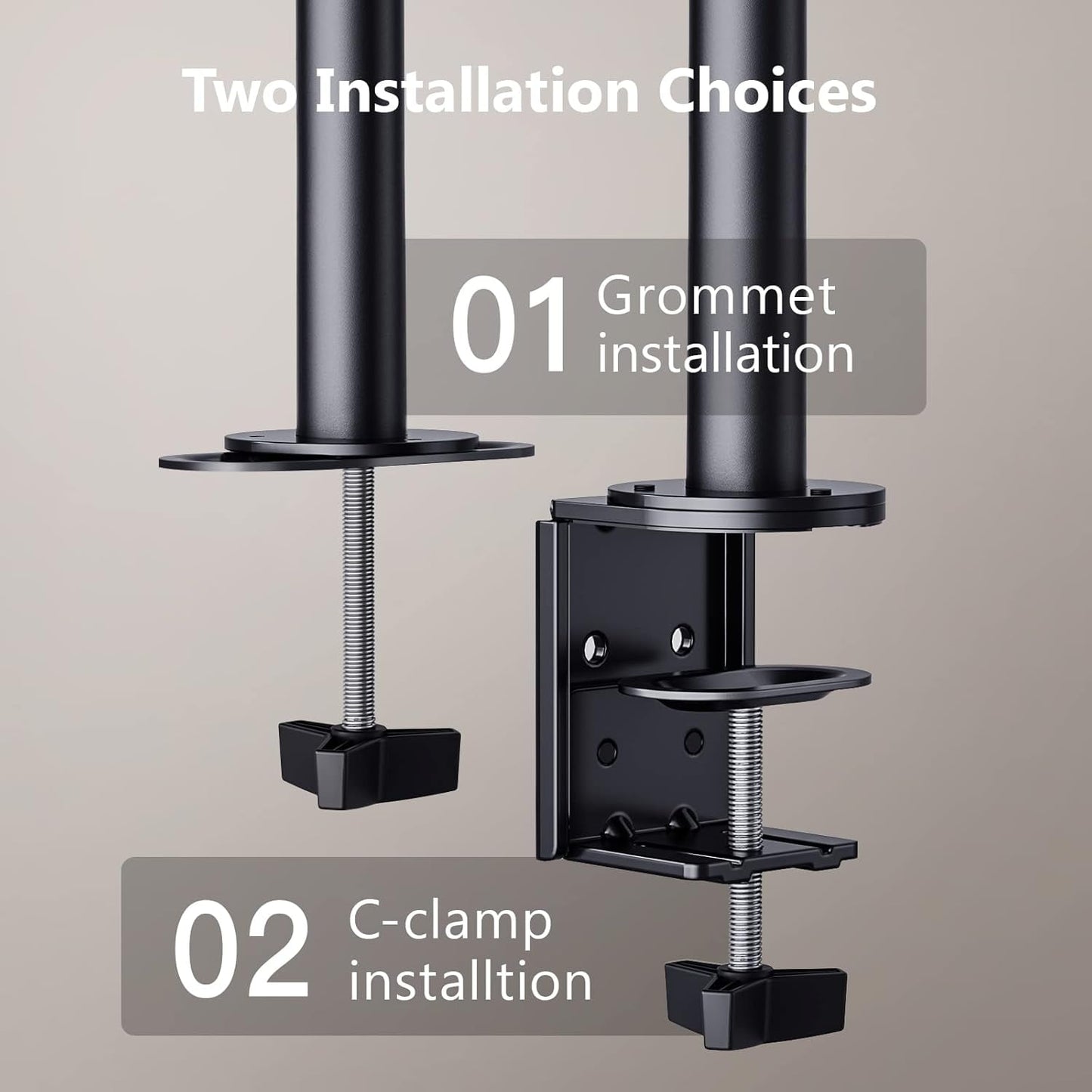 Dual Monitor Stand for 13 to 32” Fully Adjustable Monitor Stand Fits up to 17.6 lbs per Arm