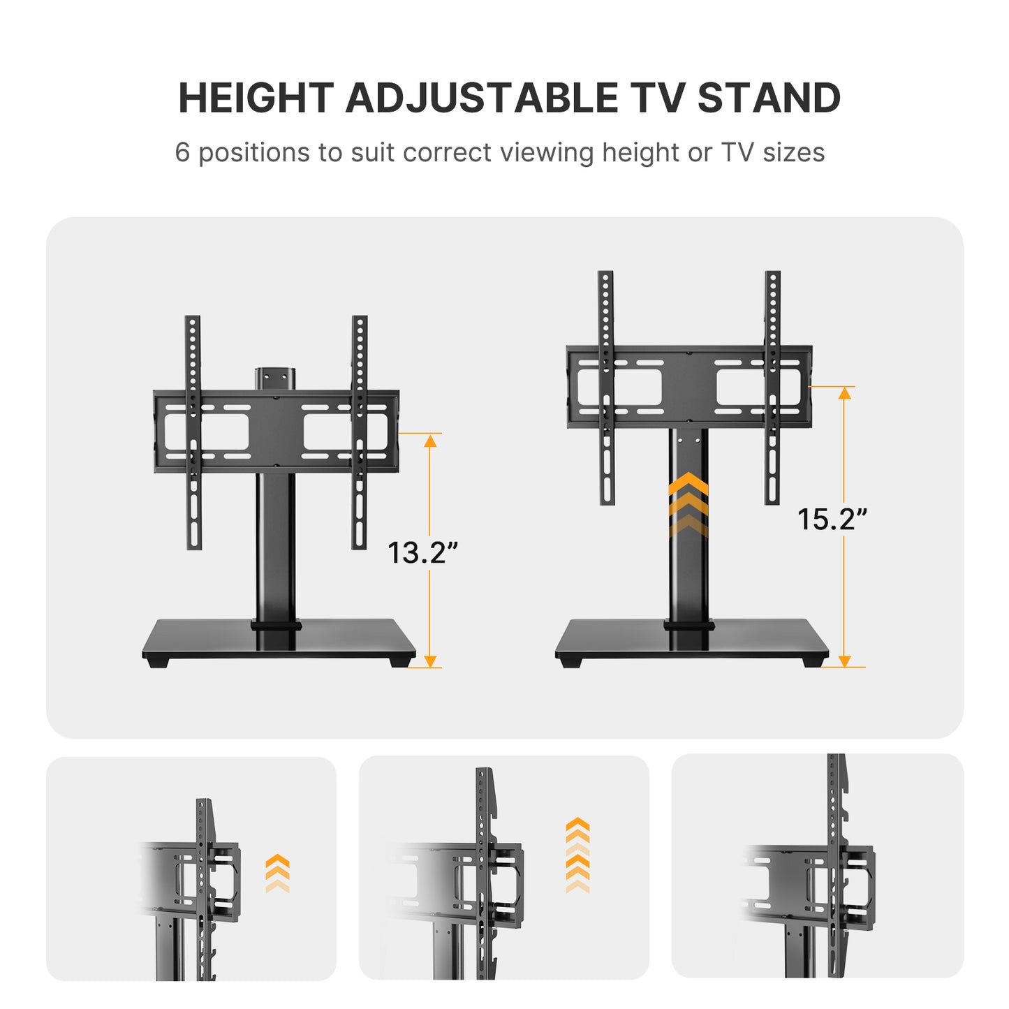 Universal Swivel TV Stand Mount, Tabletop TV Stand for 24-60inch TVs, Max 400x400, Holds up to 88lbs