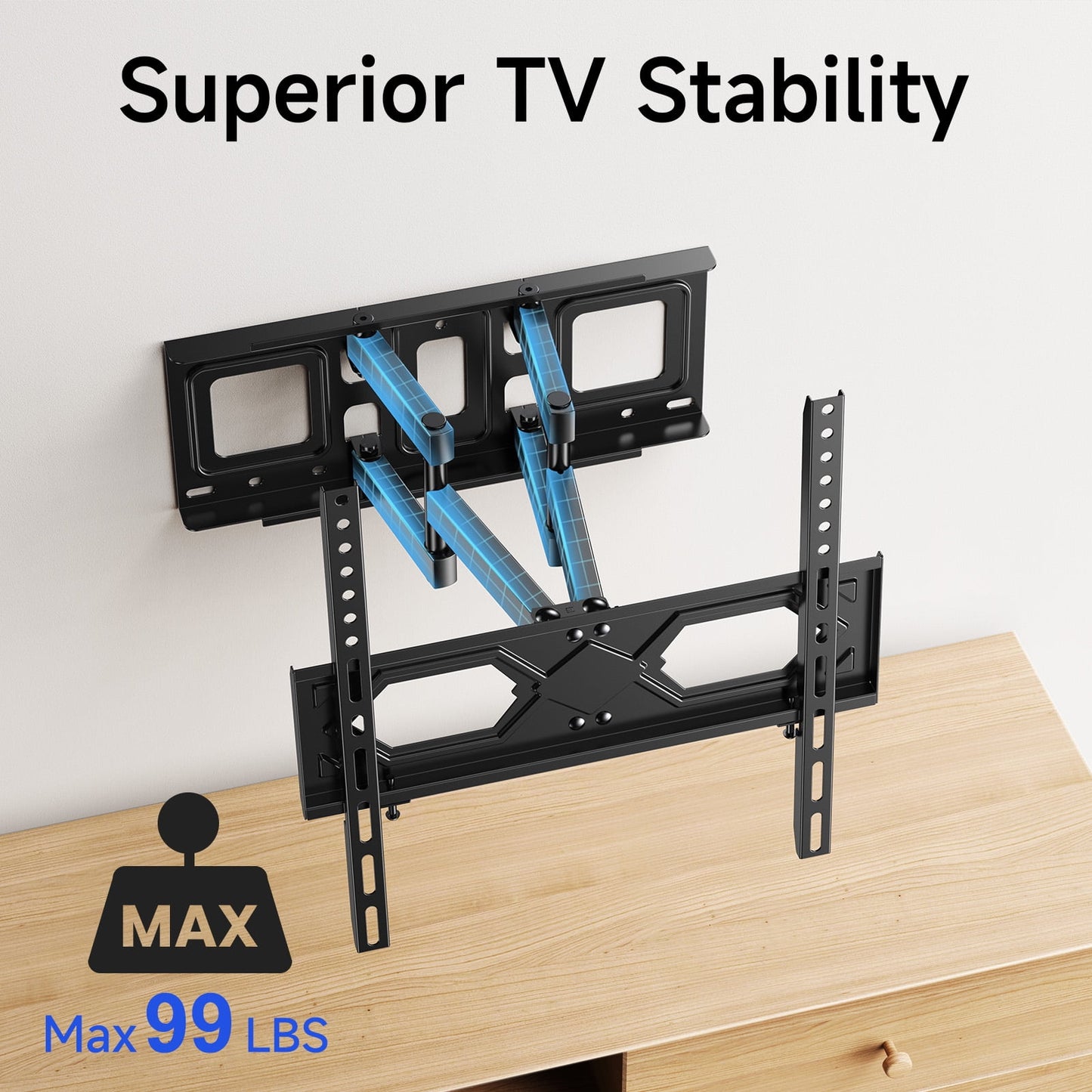 Full Motion Articulating TV Wall Mount Swivel Tilting Bracket Fit for 26-65 In Flat & Curved TVs