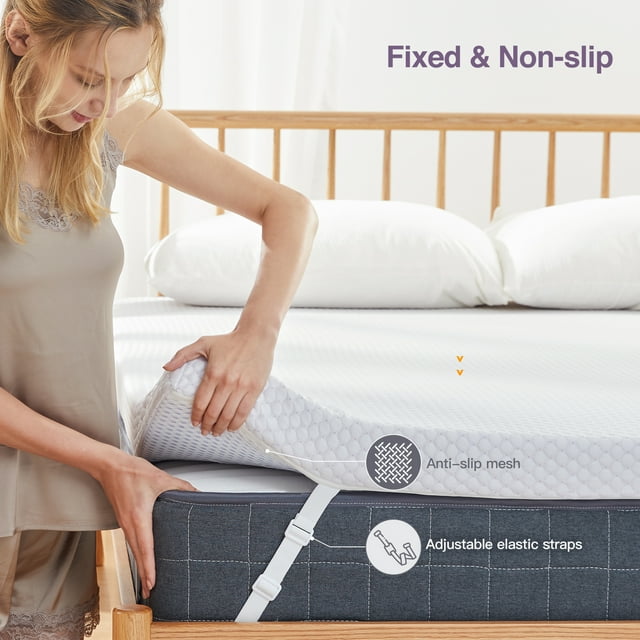 3 inch Non-Slip Design Gel Memory Foam Mattress Topper with Removable & Washable Cover for Cooling Sleep,Pressure Relief ,CertiPUR-US Certified - Twin XL - Walmart.com