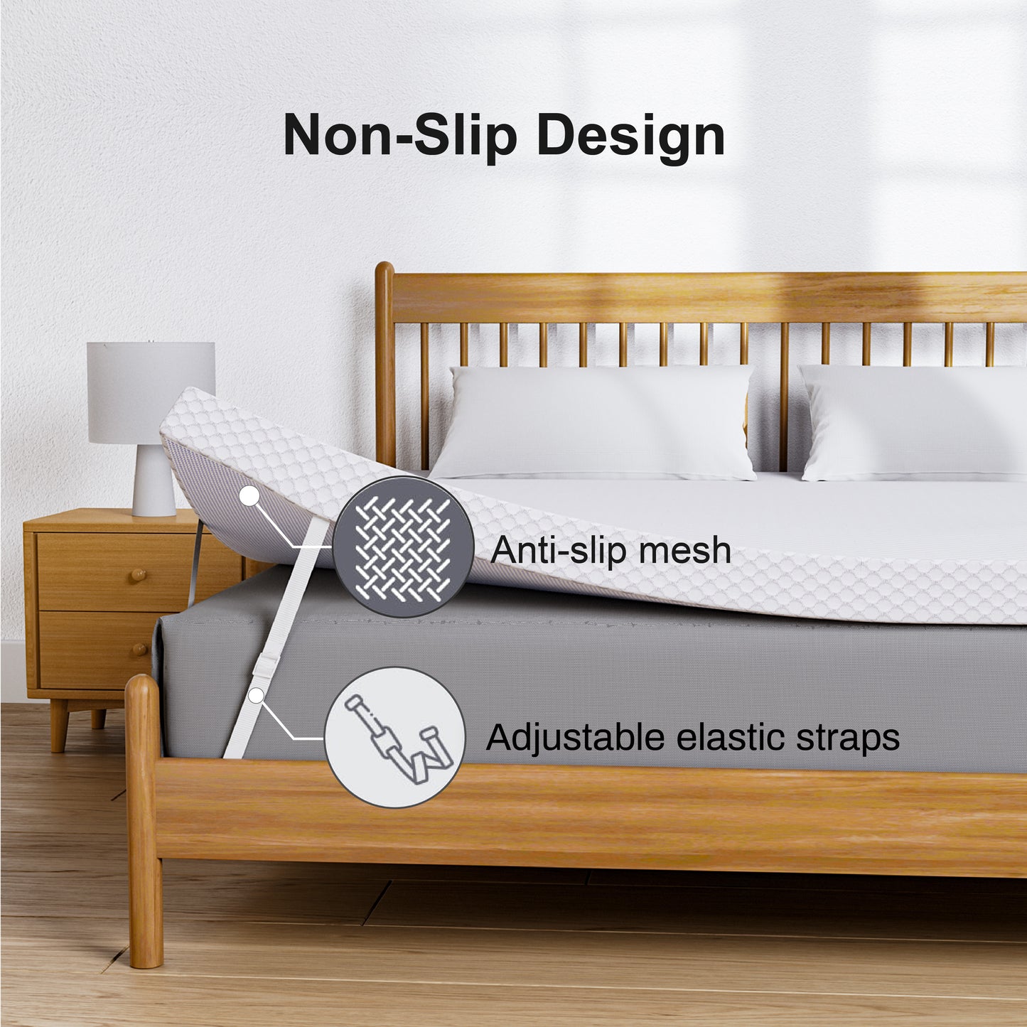 CHITOOMA 3 inch Gel Memory Foam Mattress Topper with Removable & Washable Cover, Full