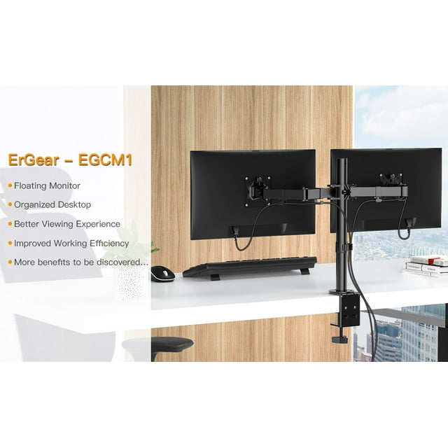 Dual Monitor Stand for 13 to 32” Fully Adjustable Monitor Stand Fits up to 17.6 lbs per Arm