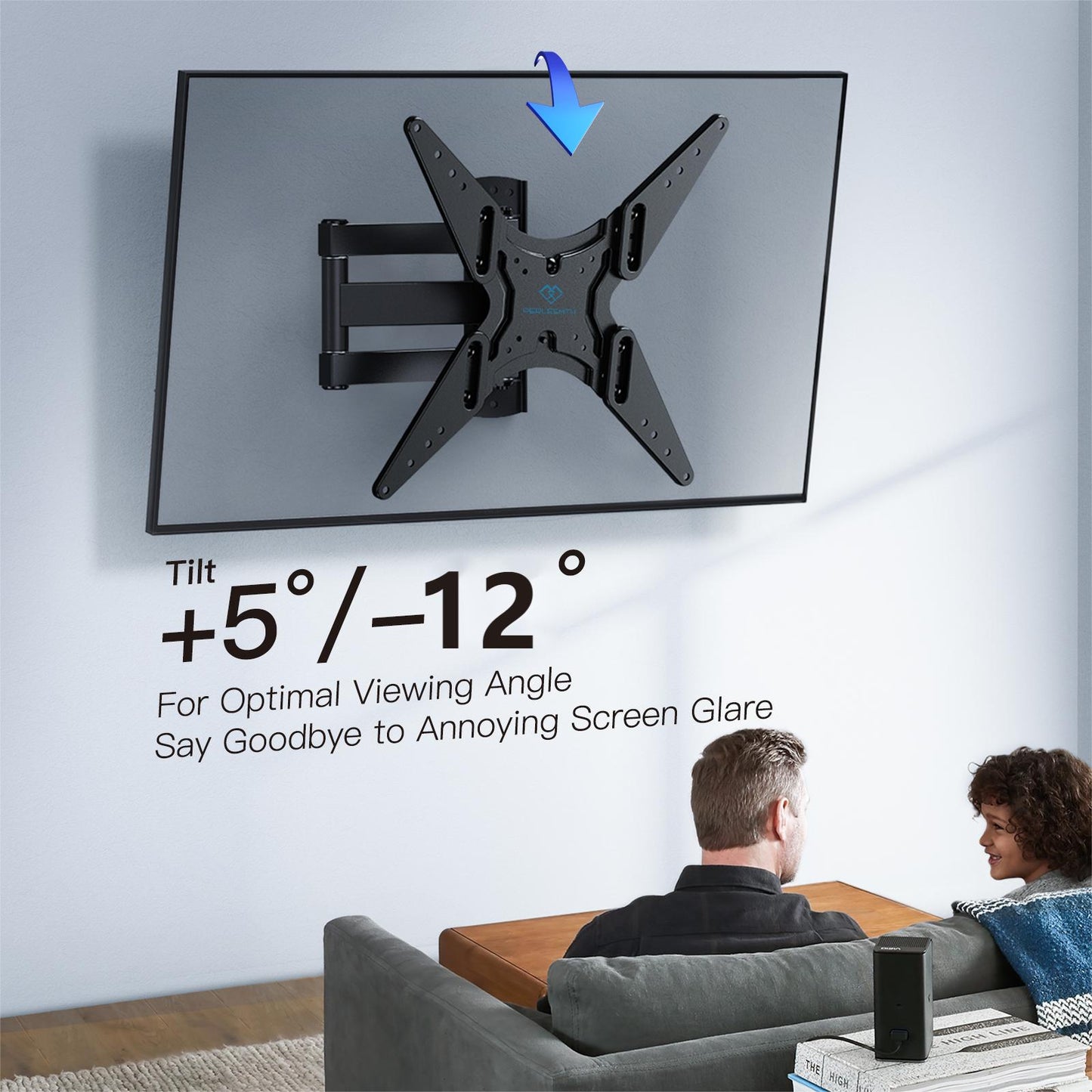 MountFTV TV Wall Mount for 26-60" TVs with Swivels & Tilting Max 400x400, Holds up to 70lbs