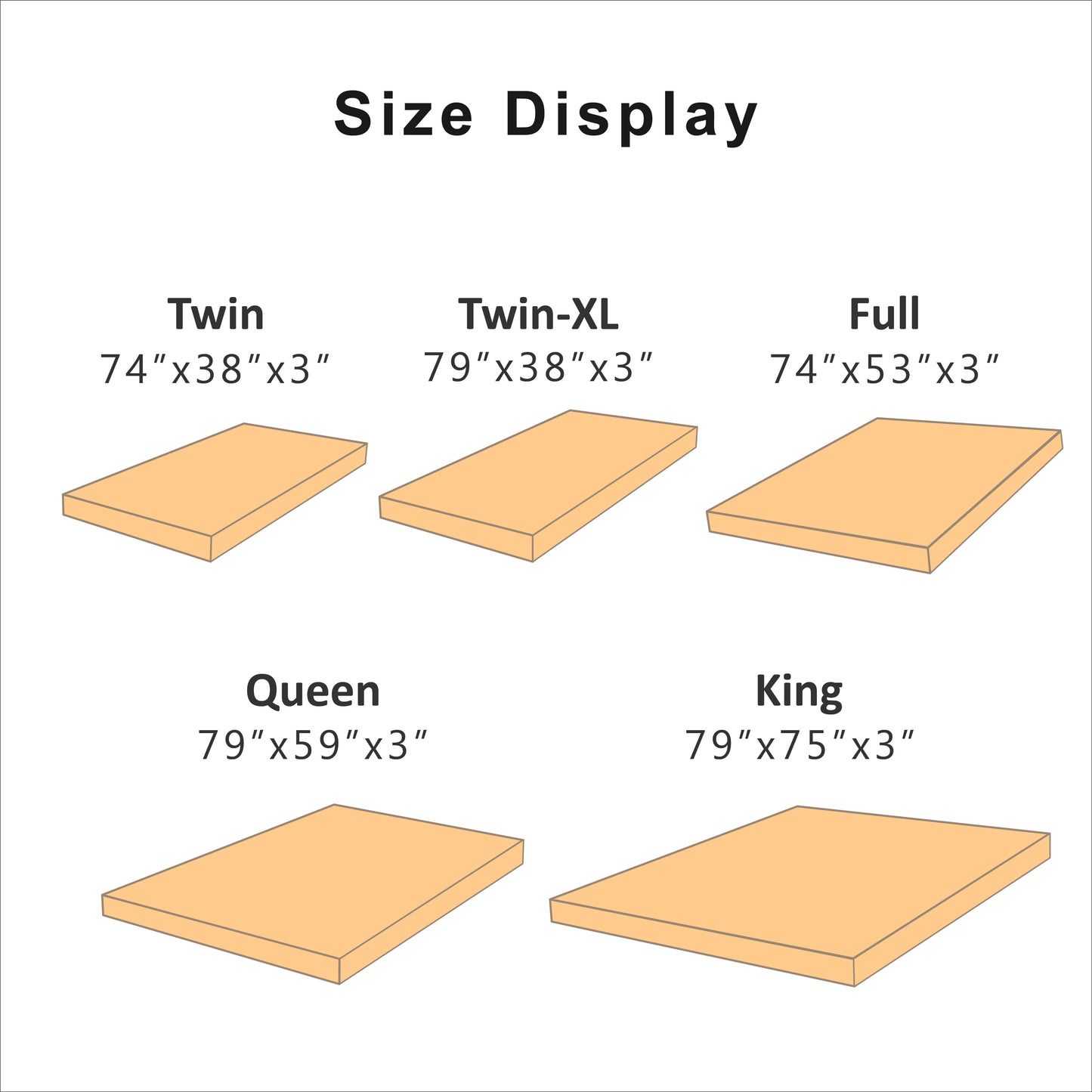 CHITOOMA 3 inch Gel Memory Foam Mattress Topper with Removable & Washable Cover, Full