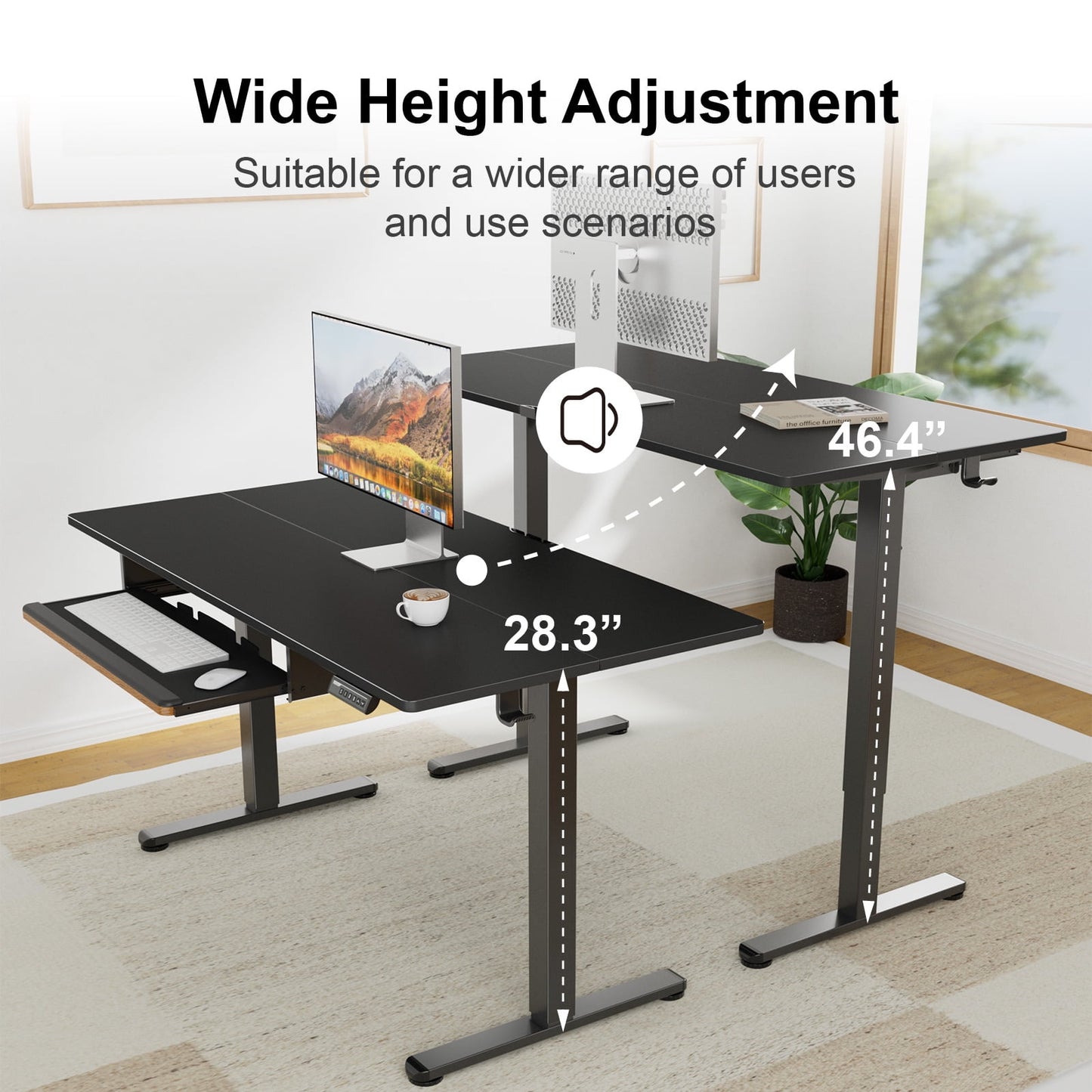 Electric Standing Desk with Keyboard Tray 48 x 24 Inches Height Adjustable Sit Stand up Desk Memory Computer Home Office Desk - Walmart.com