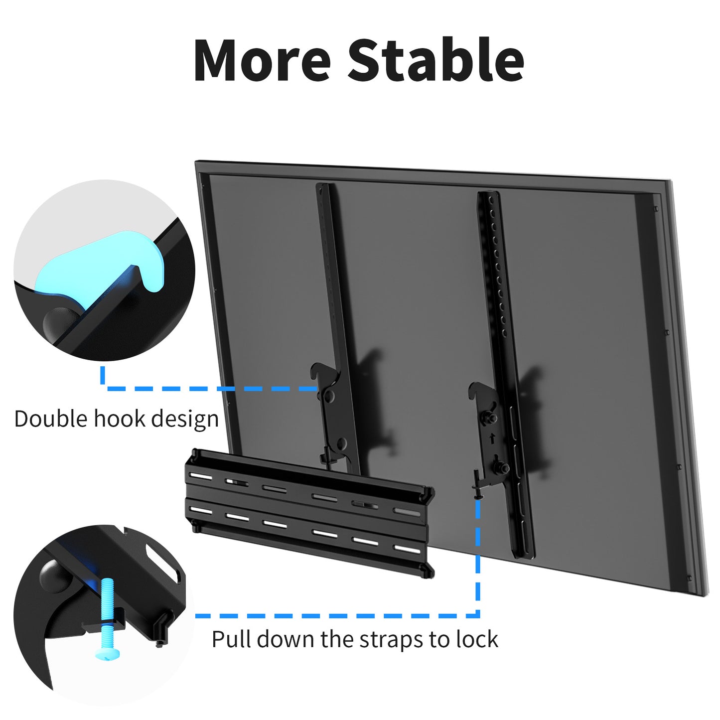 MountFTV Tilting TV Wall Mount for 26-55 inch, TV Wall Bracket Up to 15° Tilting, Max 400X400mm, Hold Up to 99 lbs