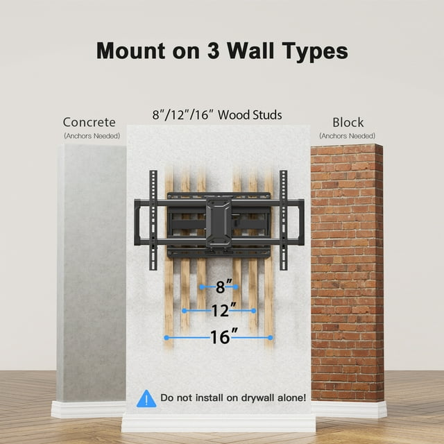 MountFTV Full Motion TV Wall Mount Bracket for 42-85 inches LED LCD OLED TVs,Max 600 x 400mm, Holds up to 132lbs