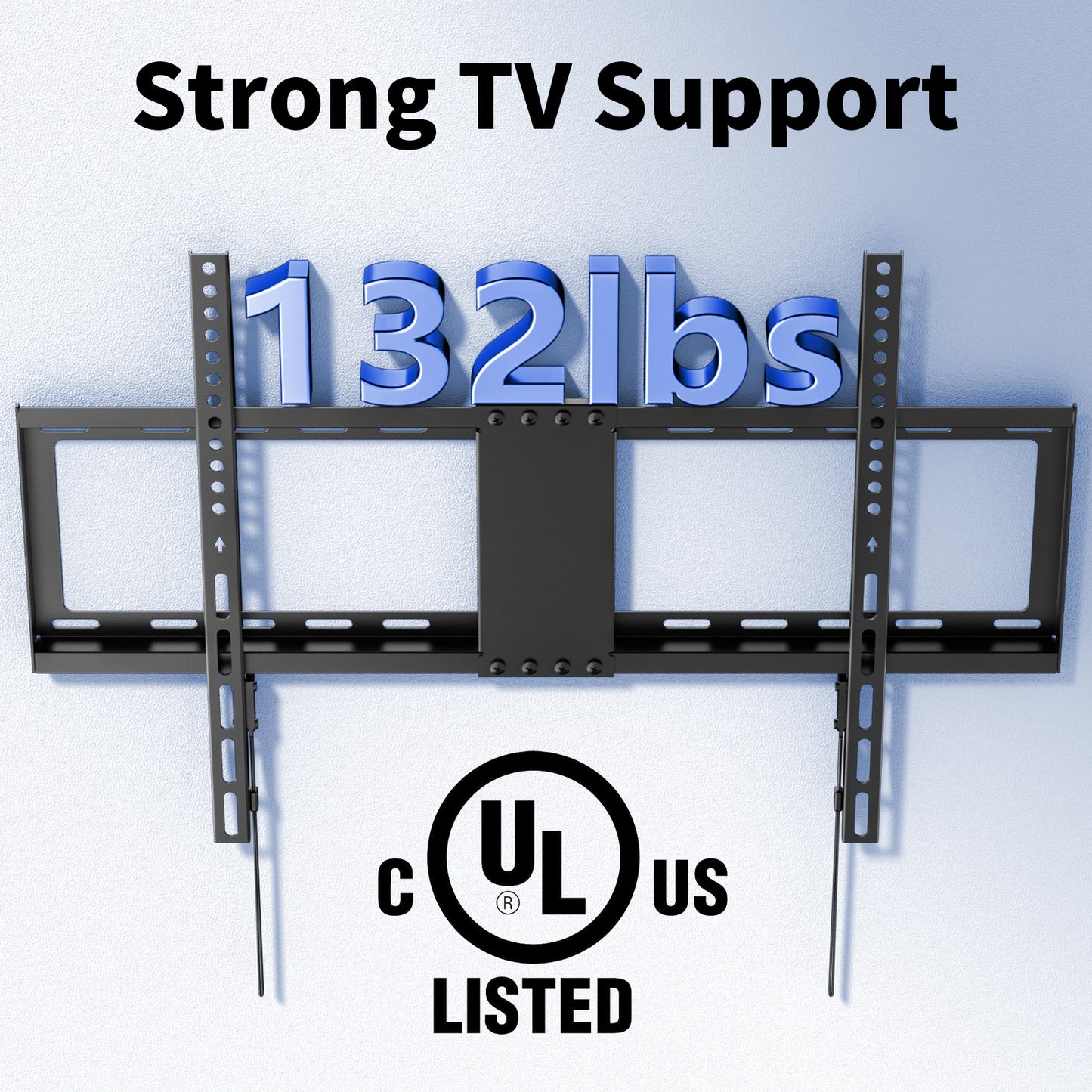MountFTV Fixed TV Wall Mount for 32-82 inch TVs, Tilt TV Wall Bracket with Adjustable Pull Cords, Max 600 x 400mm, Hold up to 132 lbs