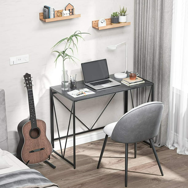 Myfurnideal Folding Computer Desk Modern Study Desk Laptop Table for Home, Office, Black - Walmart.com