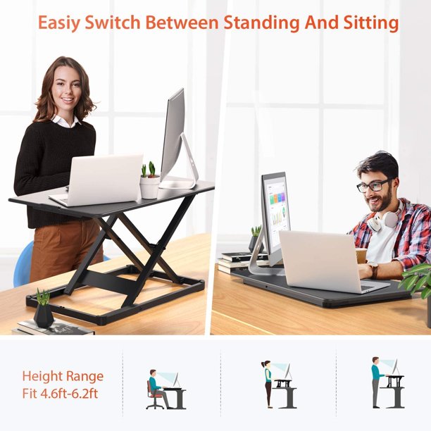 Adjustable Height Standing Desk Converter 28 Inch Wide Stand Up Desktop Riser for Home Office, Hold up to 22lbs - Walmart.com