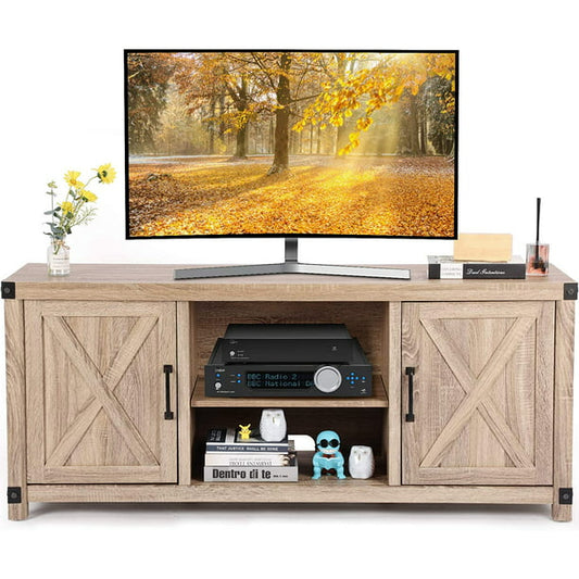 Console Cabinet for 65 Inch TVs with Media Shelves TV Stand Entertainment Center for Soundbar Barn Door TV Stand with Storage for Living Room - Walmart.com