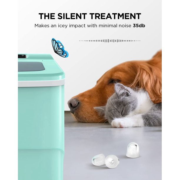 Ice Maker Machine for Countertop W/ 2 Sizes Bullet-Shaped Ice, 9pcs/6min, 26lbs/24h, Self-Cleaning, W/Scoop & Basket for Home, Kitchen, Office, Bar (Green) - Walmart.com