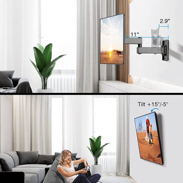 Full Motion TV Wall Mount Brackets for 13-32 Inches TVs Monitors, Max 100x100mm, Holds up to 33lbs - Walmart.com