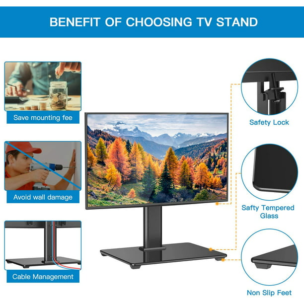 Universal TV Stand Table Top TV Base for 32 to 60 inch Flat Screen TVs Height Adjustable TV Mount Stand with Base, Holds up to 88lbs, Max 400x400mm - Walmart.com