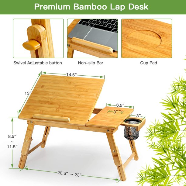 Lap Desk Foldable Laptop Stand for Devices Up to 15.6 Inches, Suitable as Breakfast Tray, Writing Desk, Drawing Table - Walmart.com