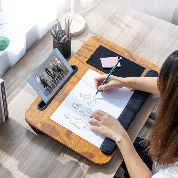 Myfurnideal Laptop Lap Desk Laptop Stand Fits Up to 17 Inch Laptop with Wrist Rest & Built-in Mouse Pad for Home, Office - Walmart.com