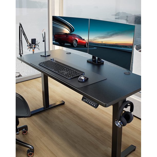 Electric Standing Desk 63x 28 Inches Height Adjustable Sit Stand up Desk Memory Computer Home Office Desk, Black - Walmart.com