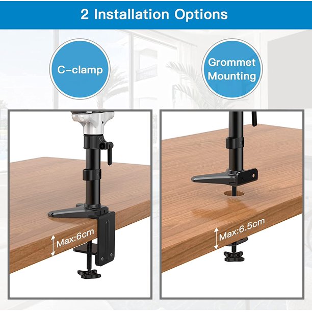 Myfurnideal Dual Monitor Arm Stand for Two 13 to 27 Inch Flat with Height Adjustable Dual Gas Spring Desktop Mount with Clips - Walmart.com
