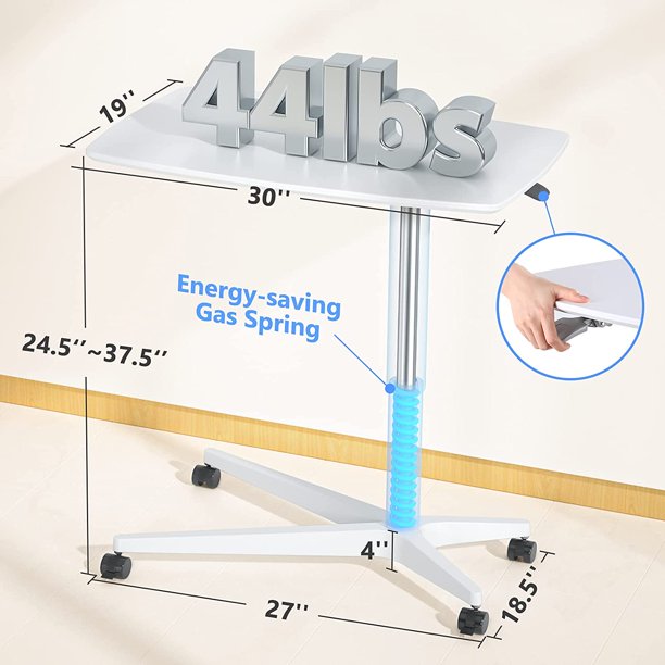 Myfurnideal Mobile Standing Desk Height Adjustable Rolling Desk Laptop Desk Cart Riser for Home, Office, School - Walmart.com